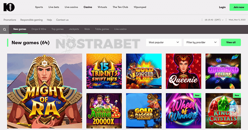 10bet Casino Website Design