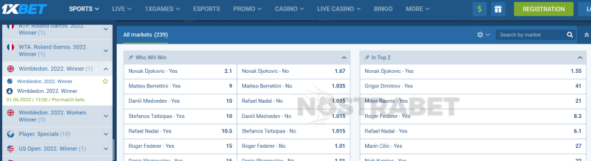 1xbet wimbledon betting