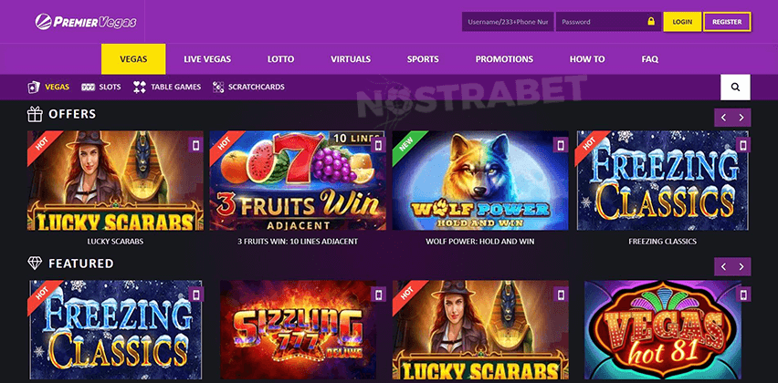 Premier Bet Casino Section