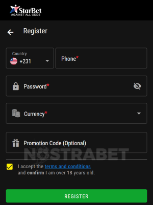 Starbet Liberia registration mobile